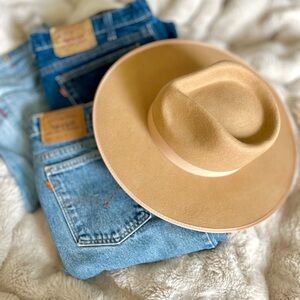 Lack of Color Camel Wide Brim Fedora 57cm (M) | 100% Australian Wool Hat